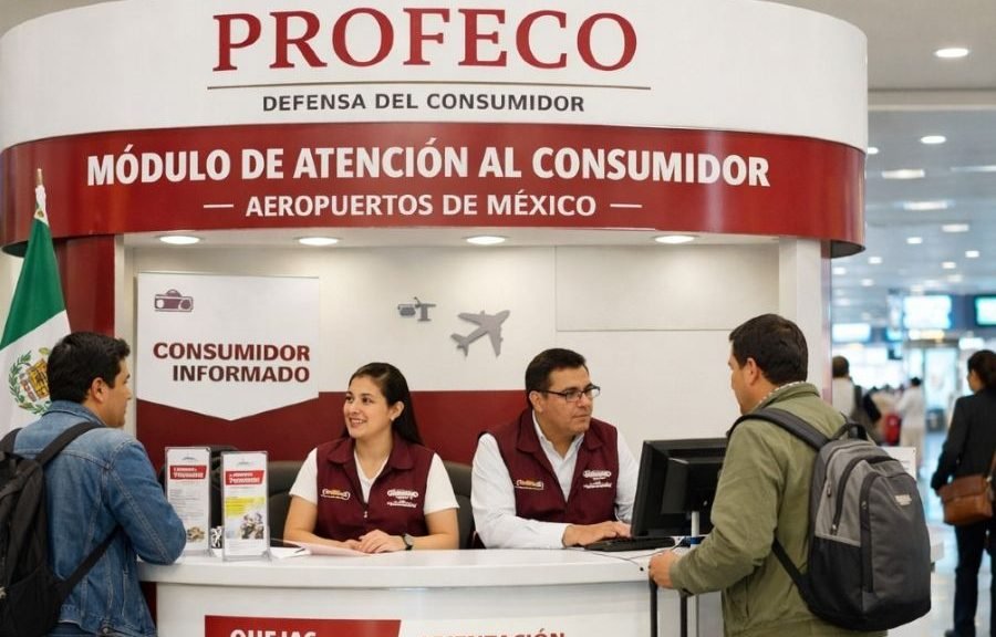Profeco information module at Cancun International Airport
