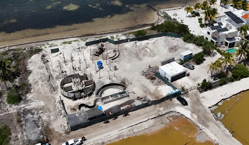 Federal environmental inspectors examining a coastal dune area in Quintana Roo