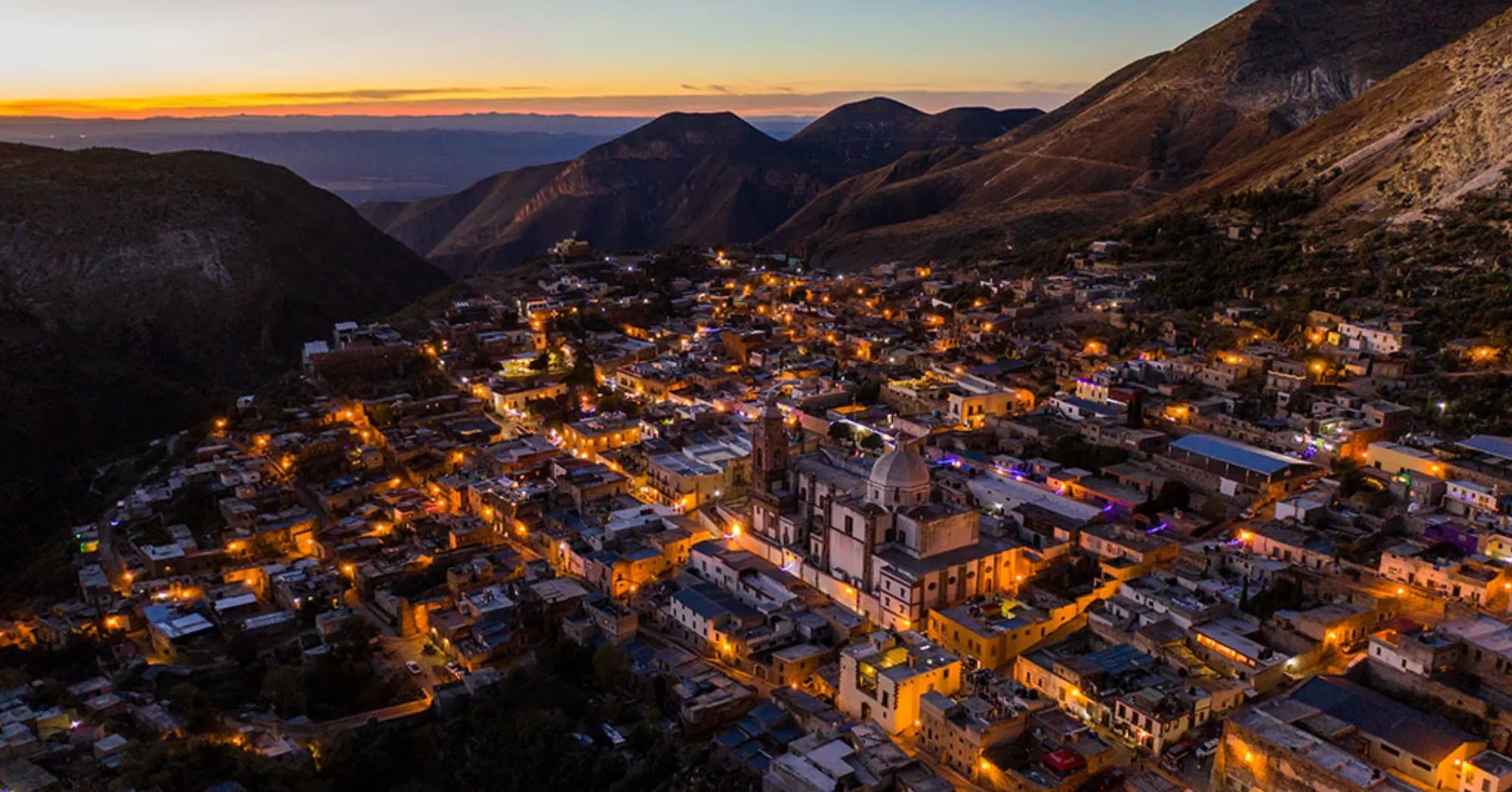 Cobblestone street in Real de Catorce, a Magical Town in San Luis Potosi, Mexico