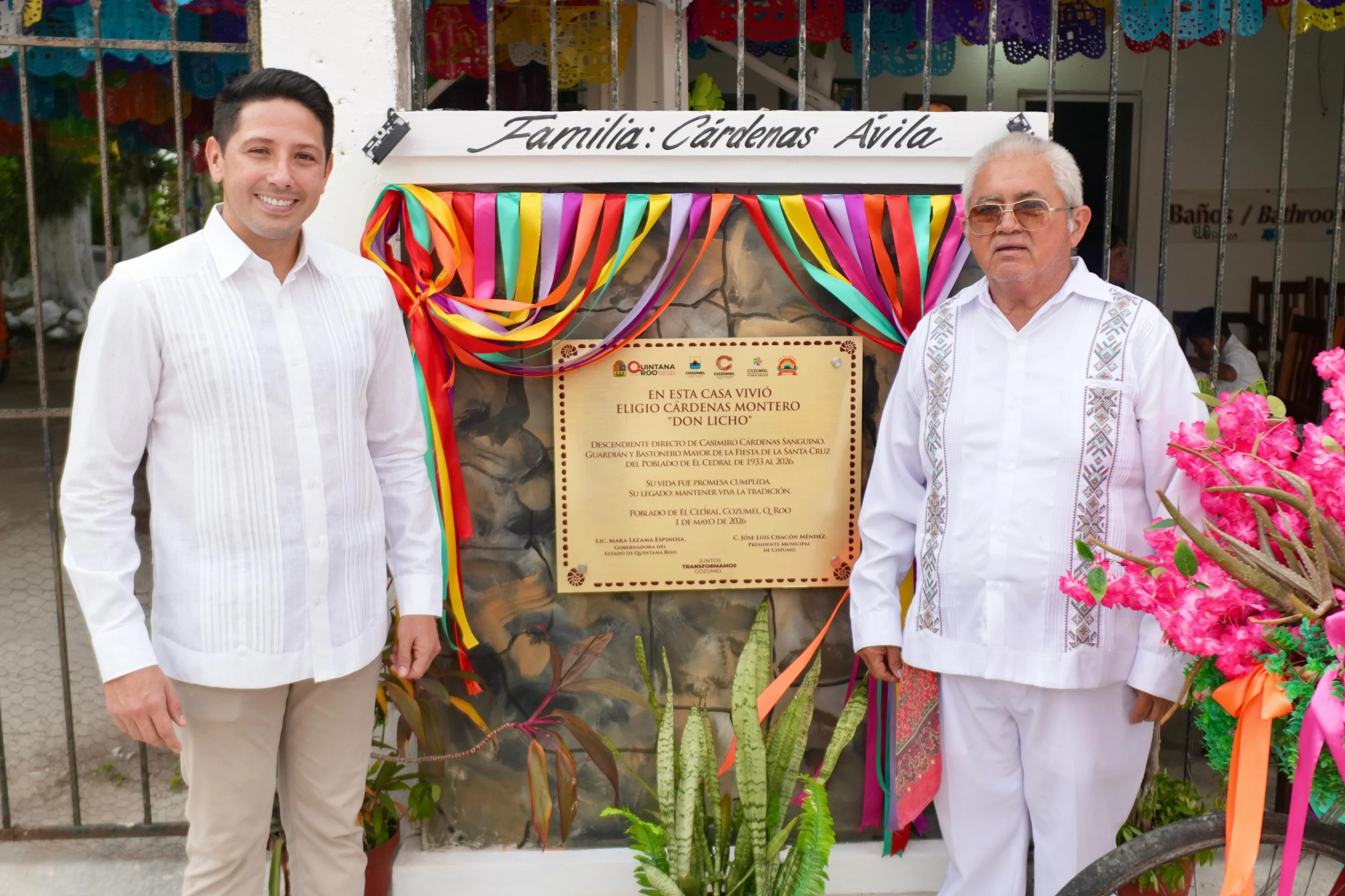Deputy Renán Sánchez Tajonar speaking at the 178th anniversary celebration of El Cedral traditions in Cozumel