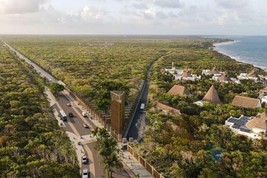 A view of the Tulum archaeological site on the Caribbean coast
