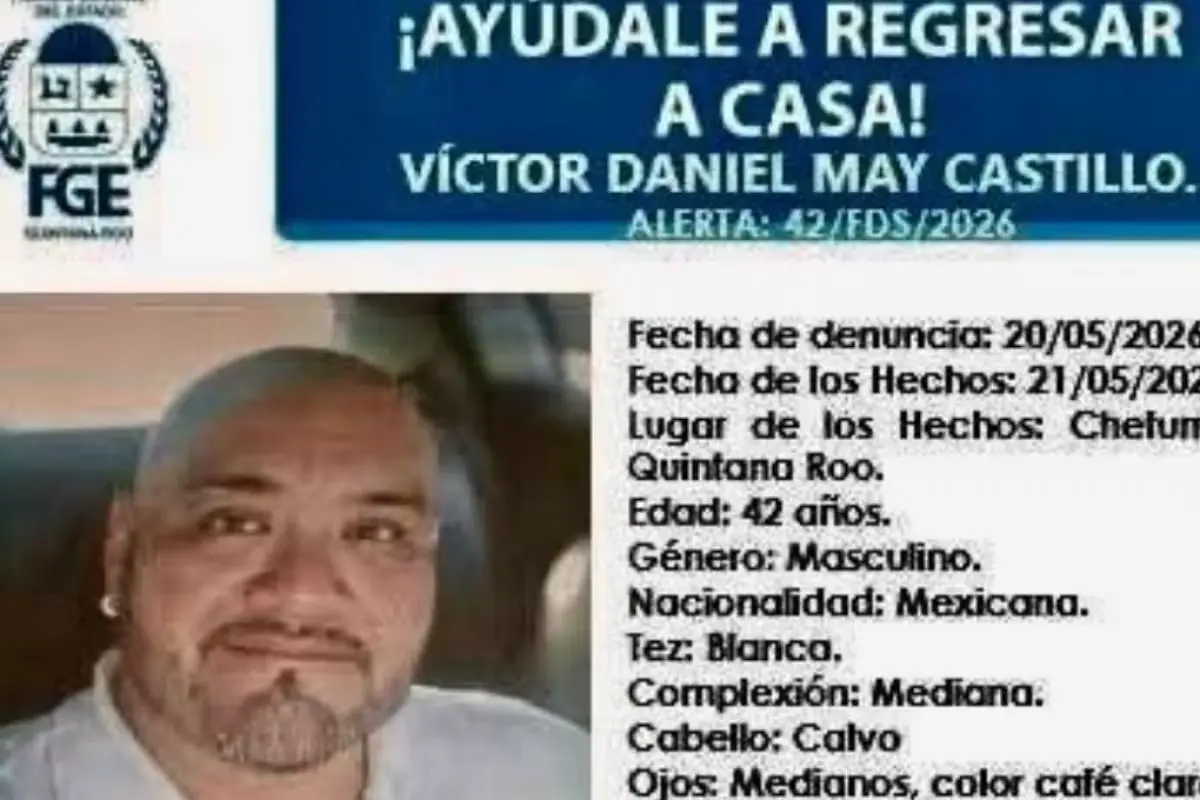 Photo of Víctor Daniel May Castillo, the missing taxi driver from Chetumal