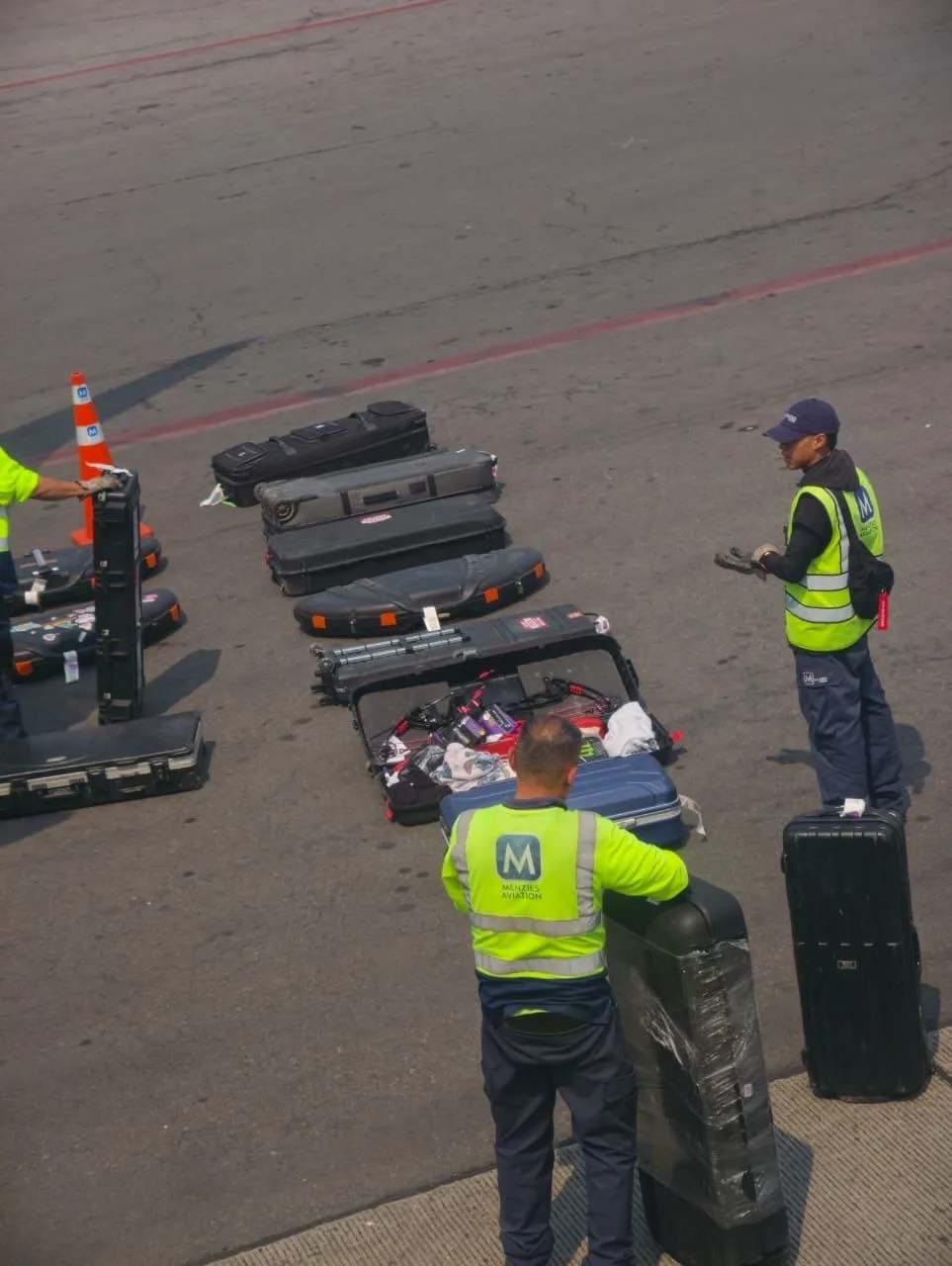 A Viva Aerobus airplane parked at Mexico City International Airport after a bomb threat was declared a false alarm
