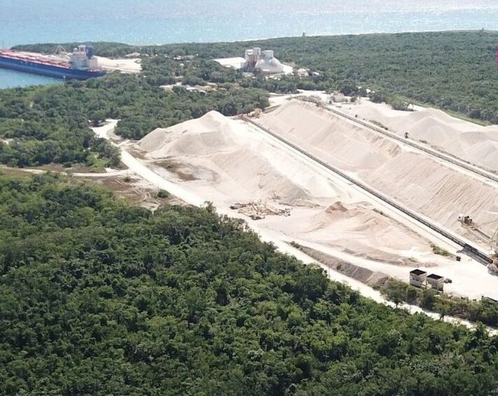 Aerial view of the Calica mine in Quintana Roo, Mexico