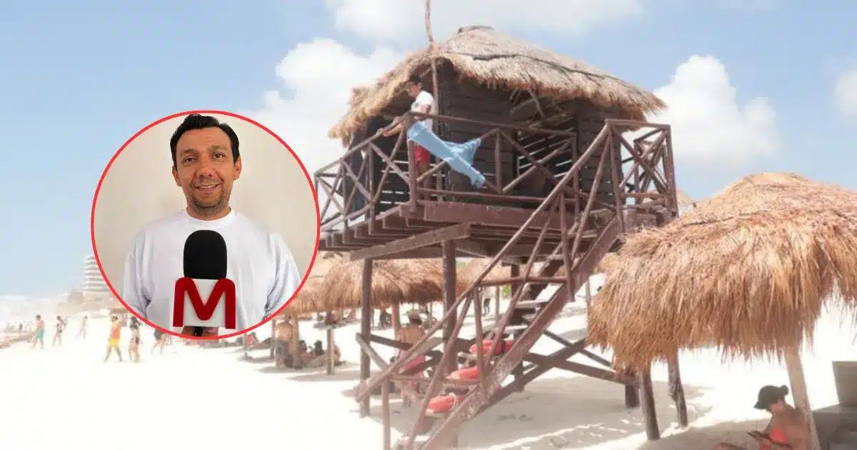Lifeguard tower on a Cancún beach with Blue Flag certification
