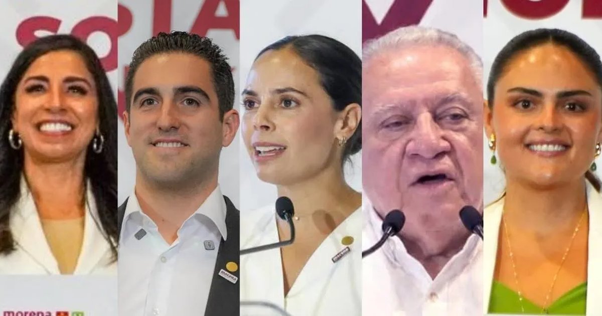 Five candidates from the 4T coalition registering for the gubernatorial race in Quintana Roo at the World Trade Center in Mexico City