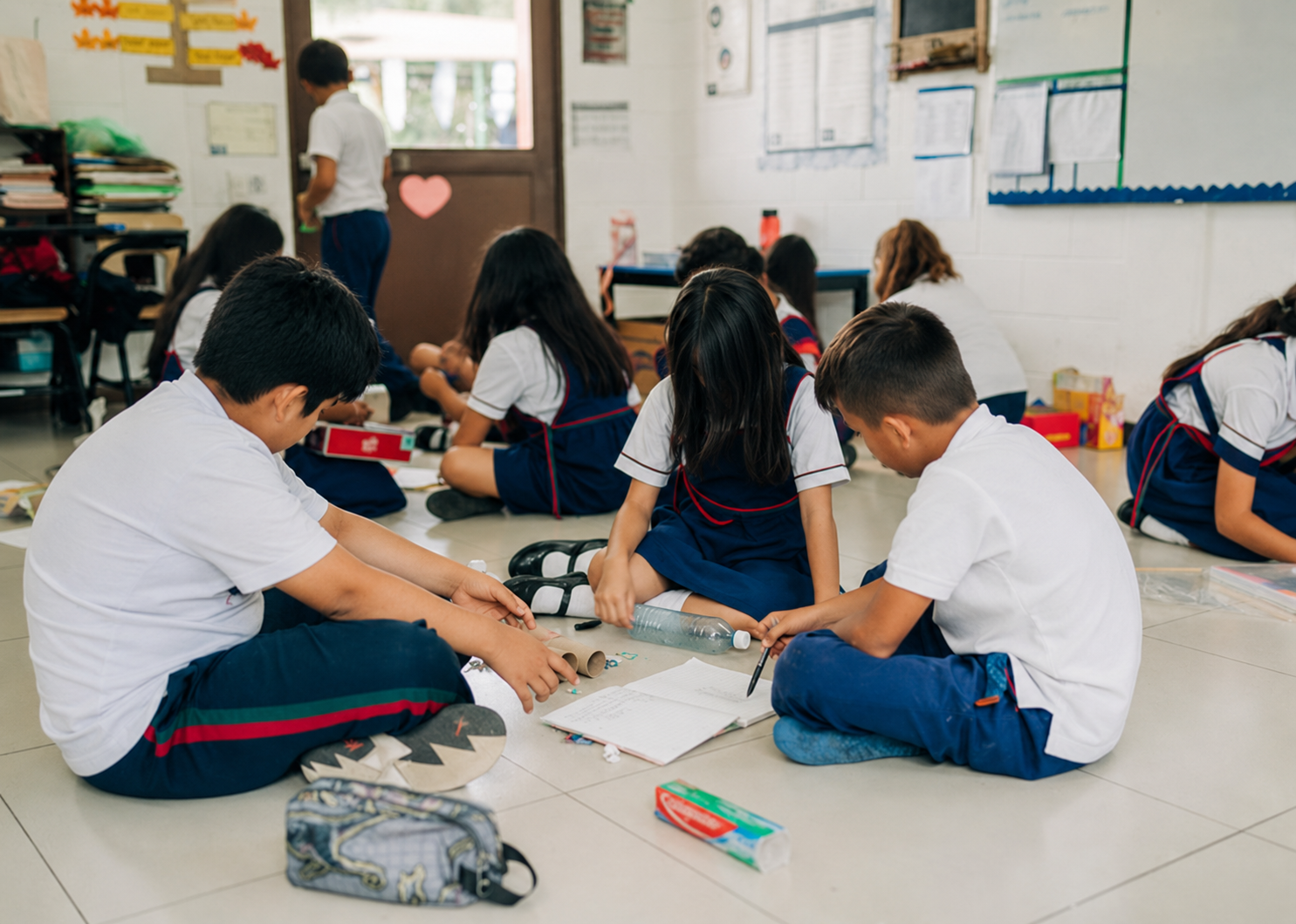 children learning in school
