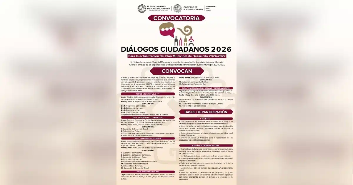 Residents participating in a citizen dialogue session in Playa del Carmen