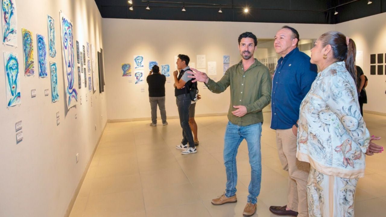 Artwork from Emilio Chalita's 'El Origen del Trazo' exhibition at the Museo de la Isla in Cozumel