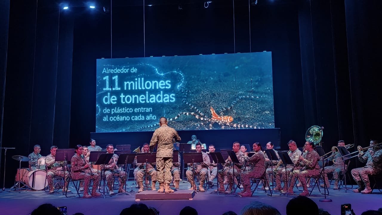 A fashion show with sustainable swimwear and a military band concert at the Festival of the Oceans in Cancun