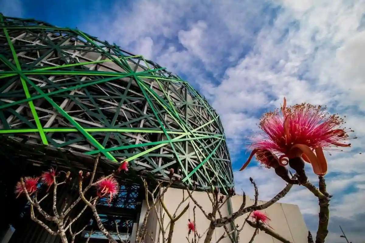 Exterior view of the Gran Museo del Mundo Maya in Mérida, Yucatán