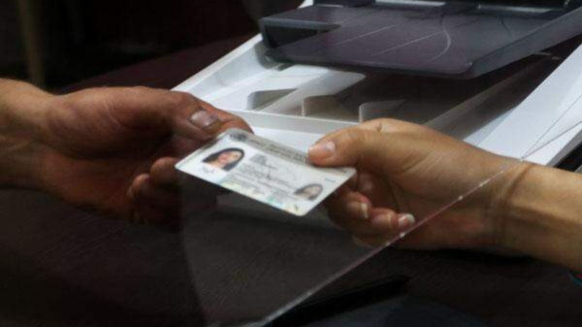 Close-up of Mexico's new INE voter ID card showing enhanced security features