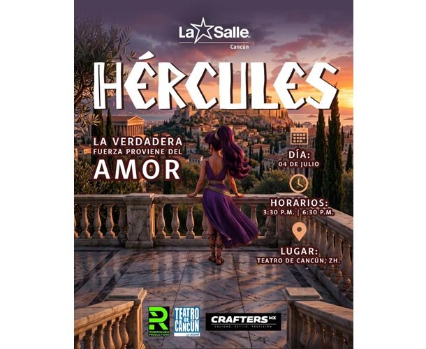 Students from La Salle Cancun rehearsing for Hercules the Musical