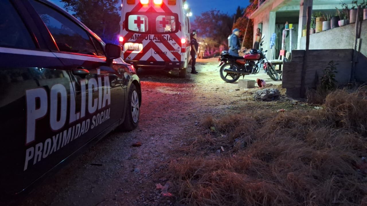 A young man with severe machete wounds being attended by Red Cross paramedics in Felipe Carrillo Puerto