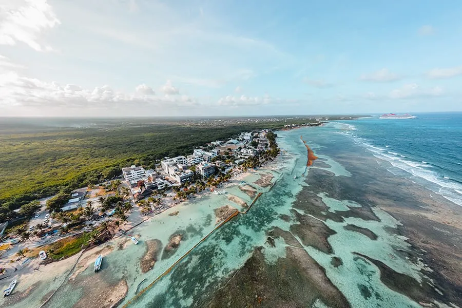 Officials and community members at a meeting about Mahahual development