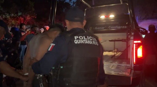 Scene of the attack on a mototaxi driver in Cancun's Region 244