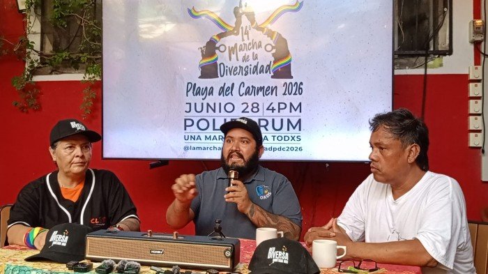 Large crowd at the Diversity March in Playa del Carmen