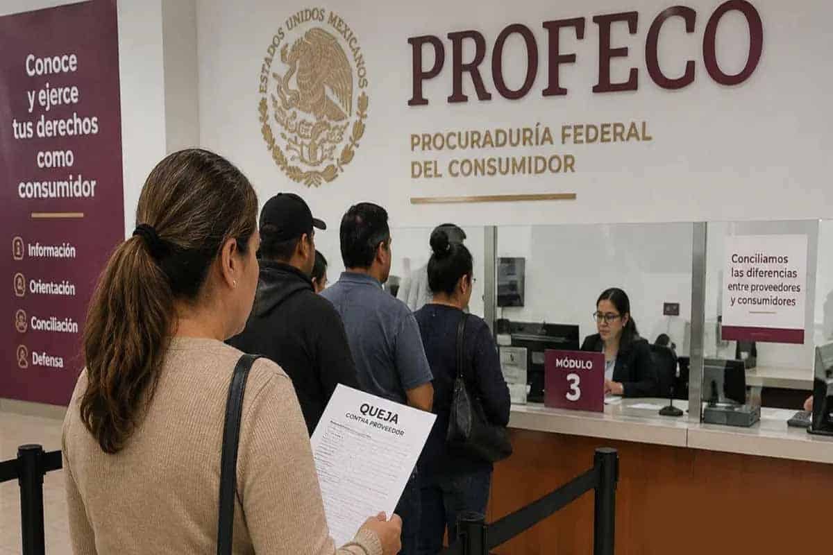 A person holding a receipt and a smartphone, symbolizing a consumer complaint process with Profeco.