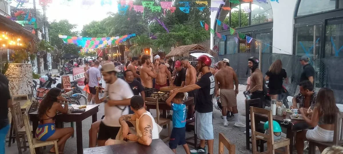 Runners participating in the 5K Run Tulum race along the coastal area of Tulum, Quintana Roo