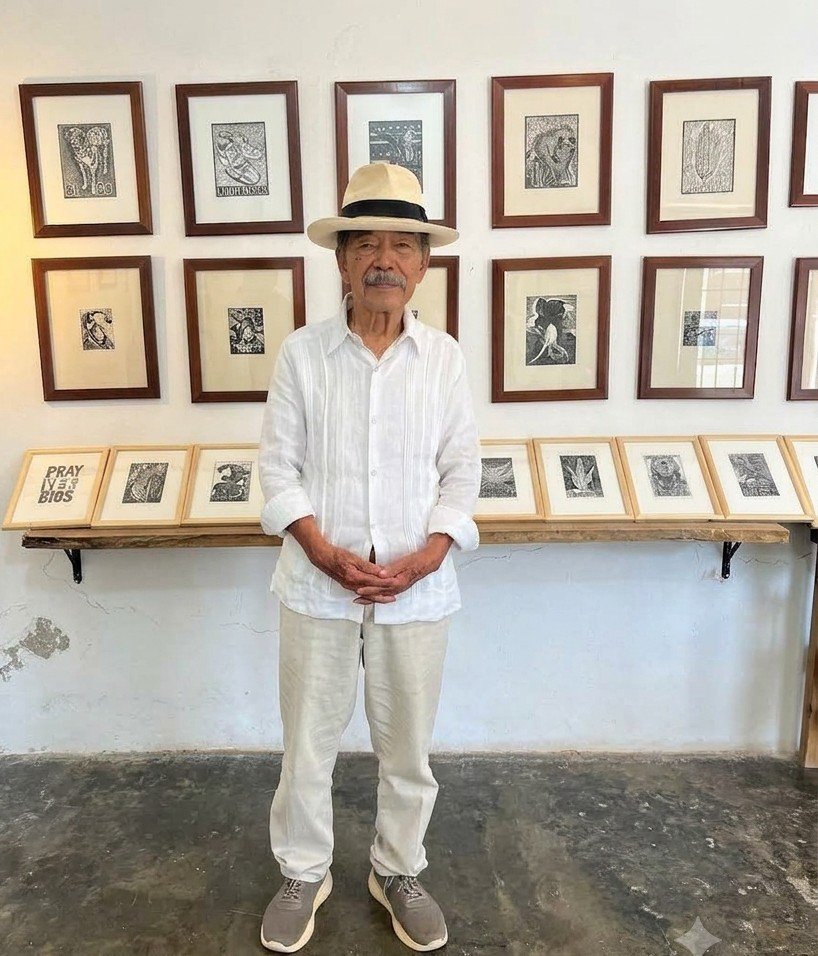 Artwork by Shinzaburo Takeda displayed in a gallery