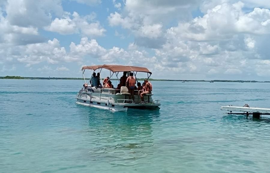 A tourist boat in Chetumal Bay, Quintana Roo