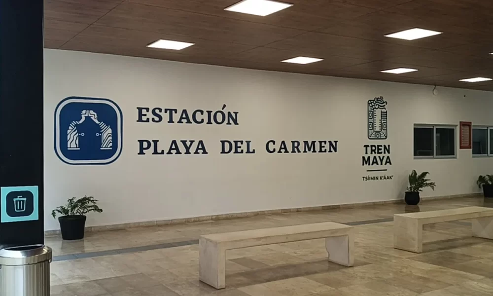 Exterior view of the Tren Maya station in Playa del Carmen, Quintana Roo