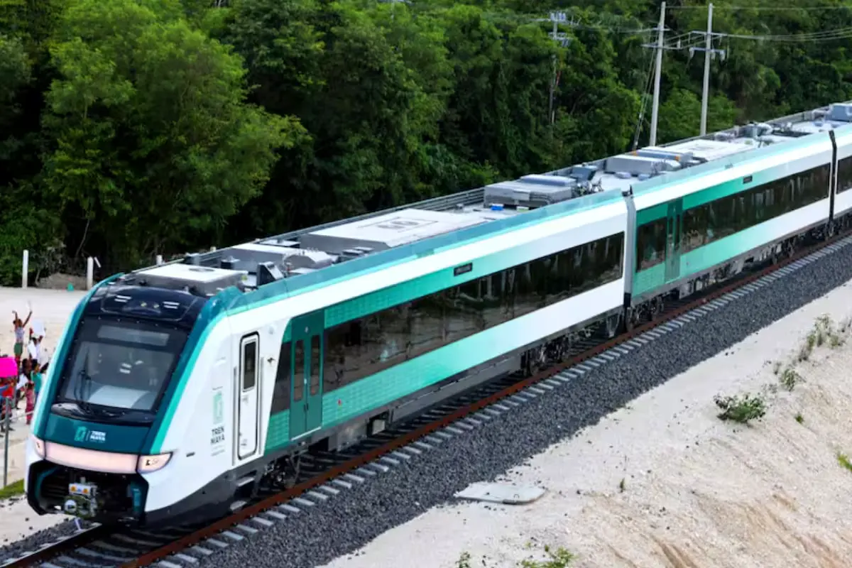 A Tren Maya train at the Chetumal station, ready for the new daily route to Bacalar