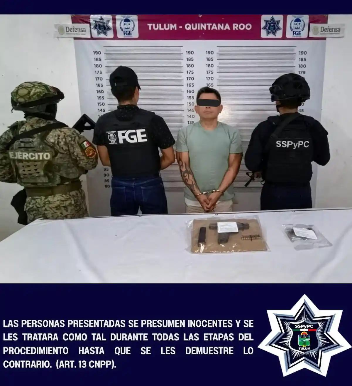 Police officers at a security operation in Tulum