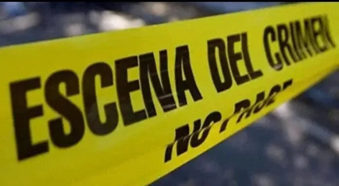 Police officers at a crime scene in Tulum, Quintana Roo