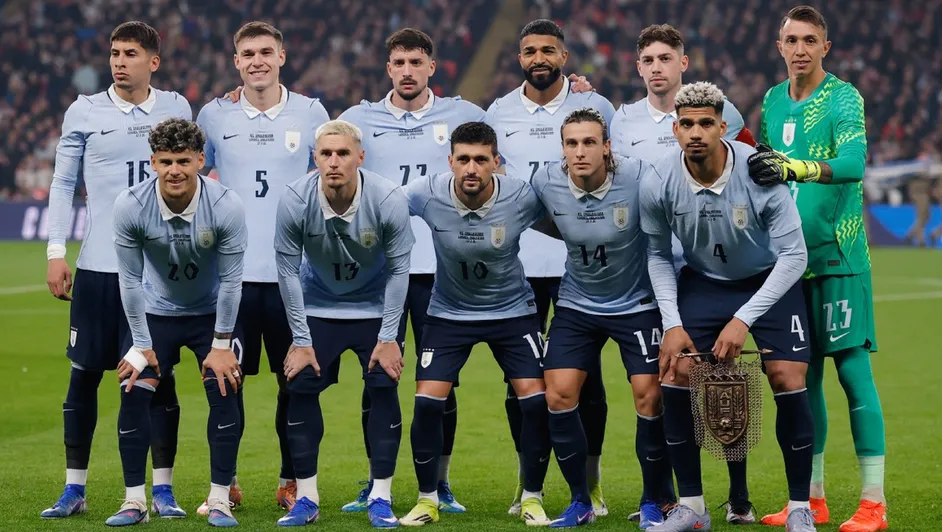 Uruguay national soccer team players in training