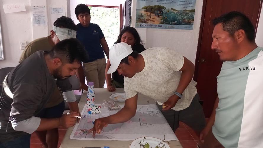 Participants at a sustainable tourism diagnostic workshop in Xcalak, Quintana Roo