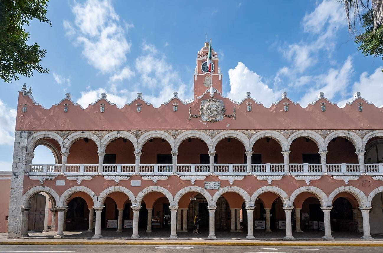 Exterior of the Merida City Hall building in Yucatan, Mexico