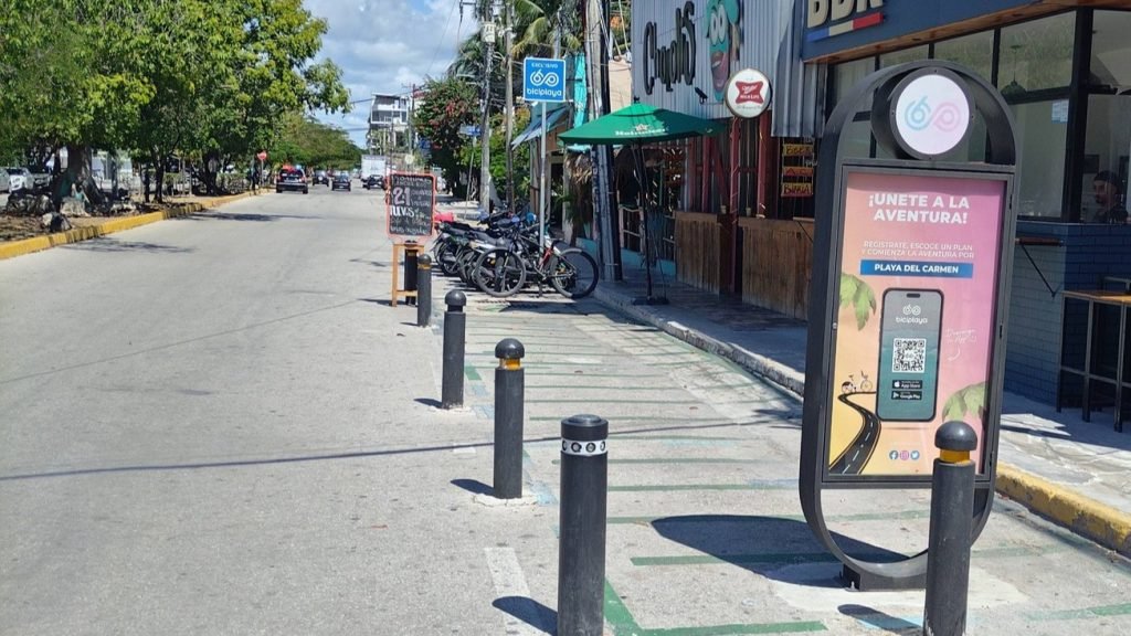 Bicycle sharing station in Playa del Carmen, Mexico