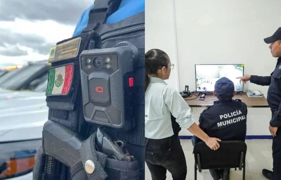 Police officer wearing a body camera in Quintana Roo