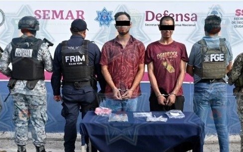Cancun police officers during an operation