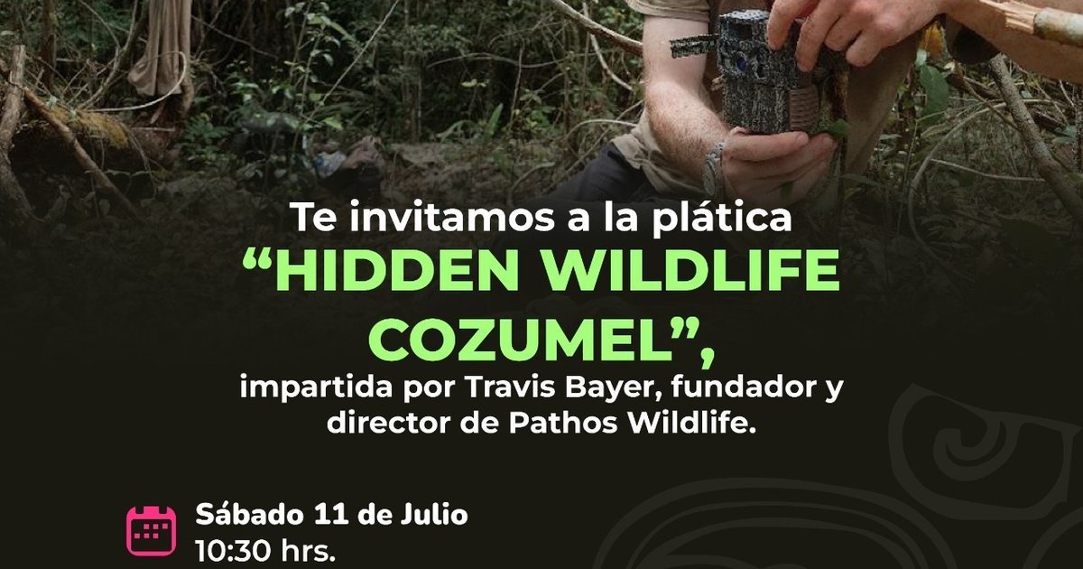 Biologist Travis Bayer presenting about hidden wildlife in Cozumel