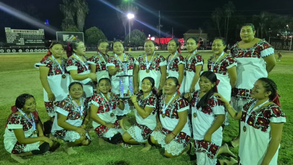 The Diablillas Mestizas de Hondzonot softball team from Tulum, Quintana Roo