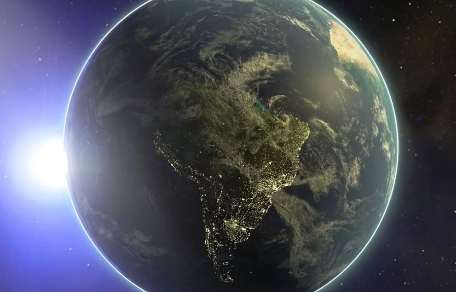 Illustration of Earth rotating with a clock overlay showing milliseconds