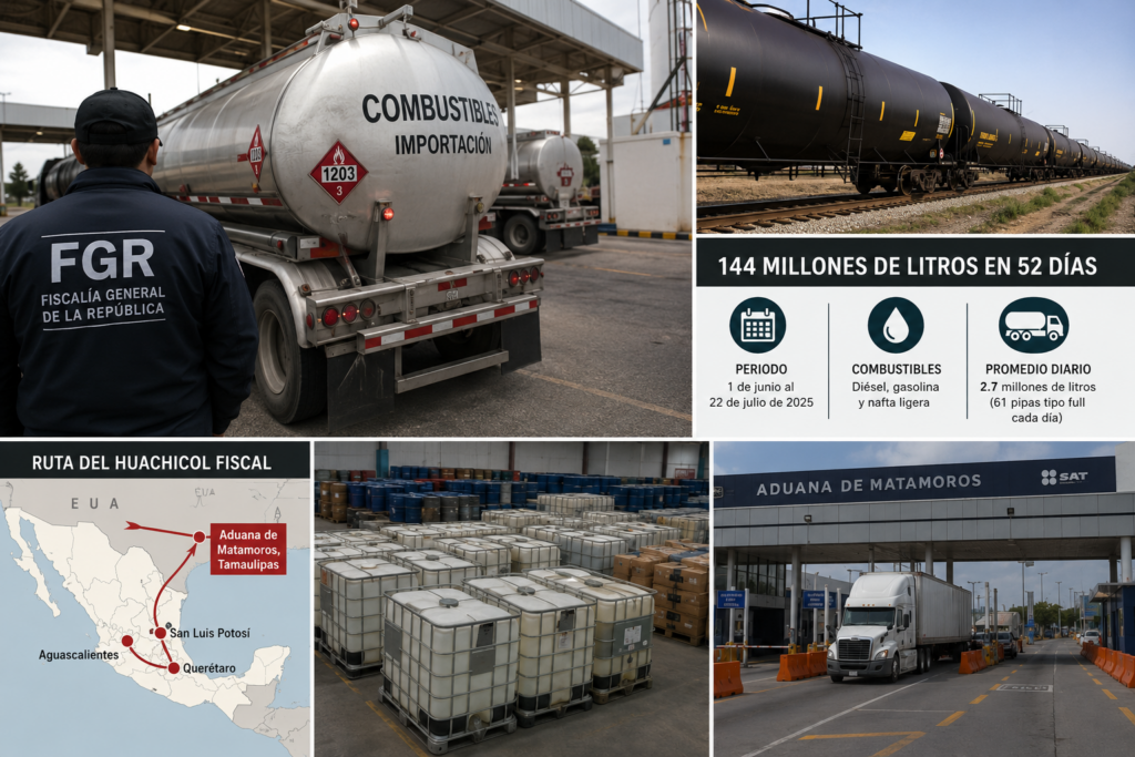 Illustration of fuel smuggling operation at a border crossing