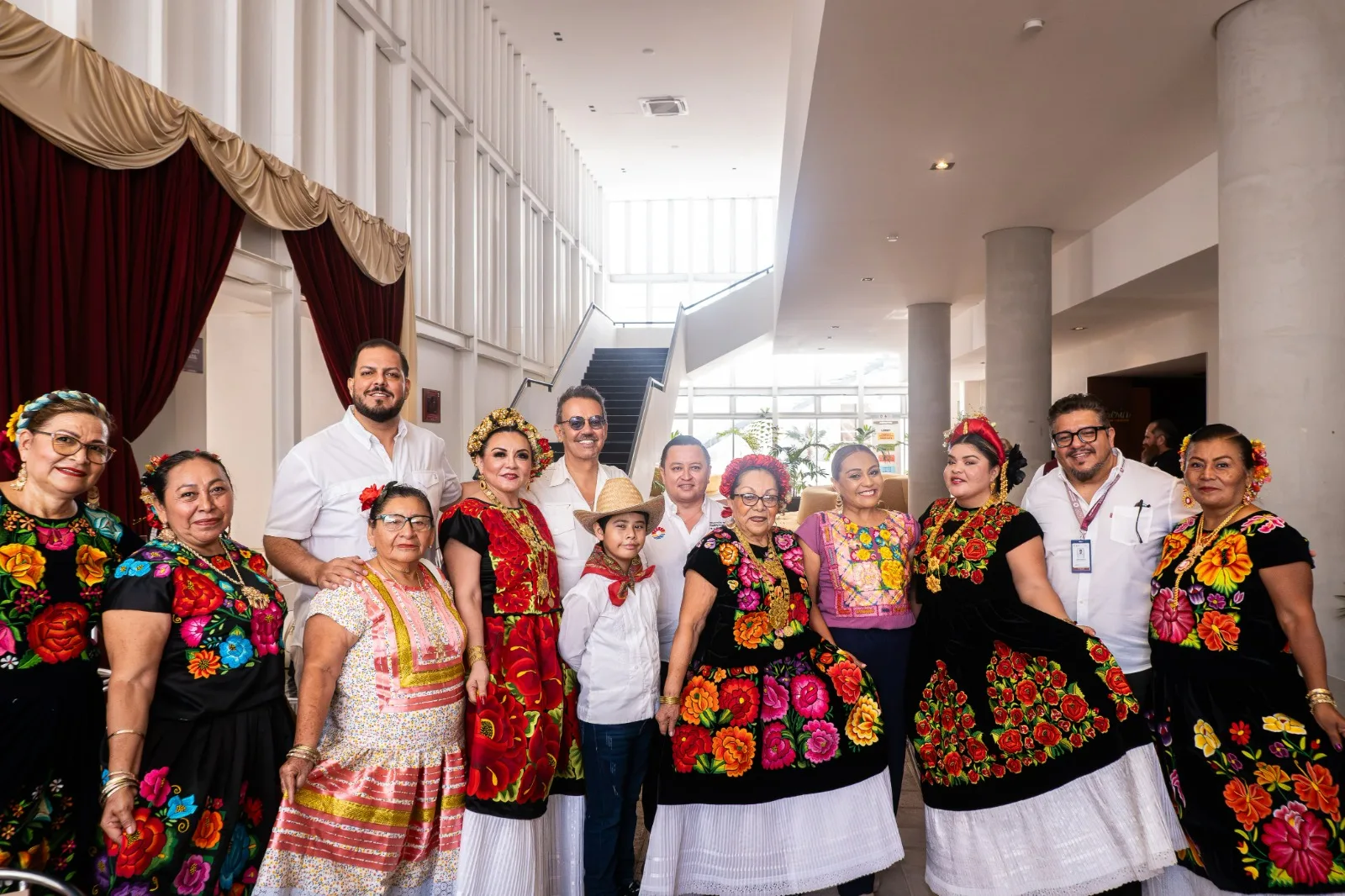 Dancers in traditional Oaxacan costumes perform at the Guelaguetza festival in Cancun