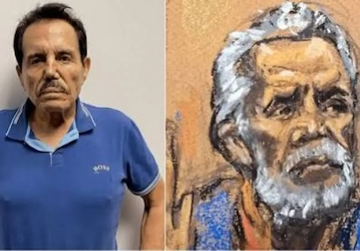 Ismael 'El Mayo' Zambada, co-founder of the Sinaloa Cartel, in a courtroom sketch