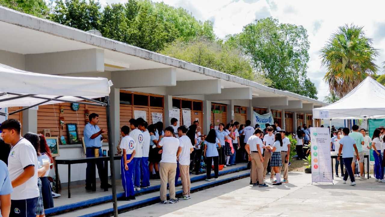Members of the feminist collective Marea Verde at a protest against school fees in Quintana Roo