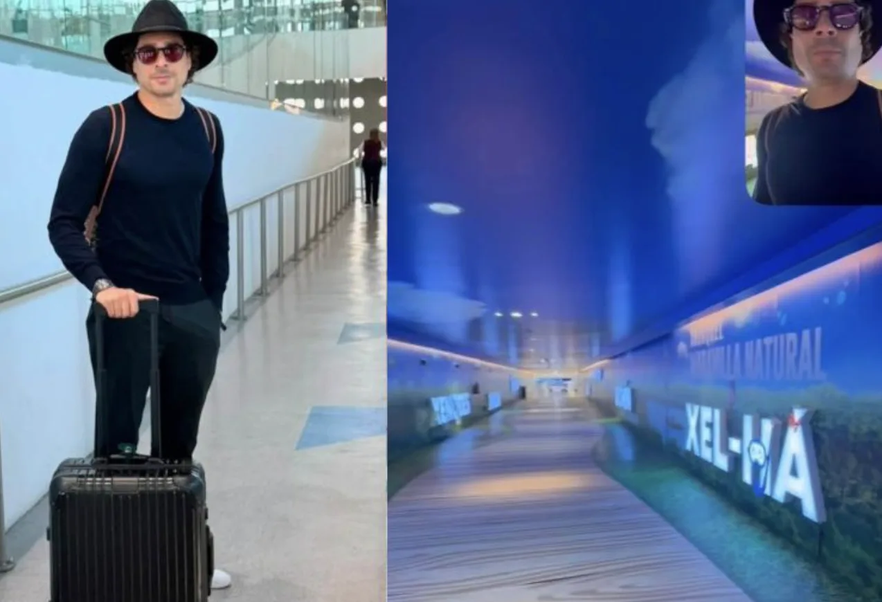 Mexican goalkeeper Memo Ochoa arrives at Cancun International Airport for vacation