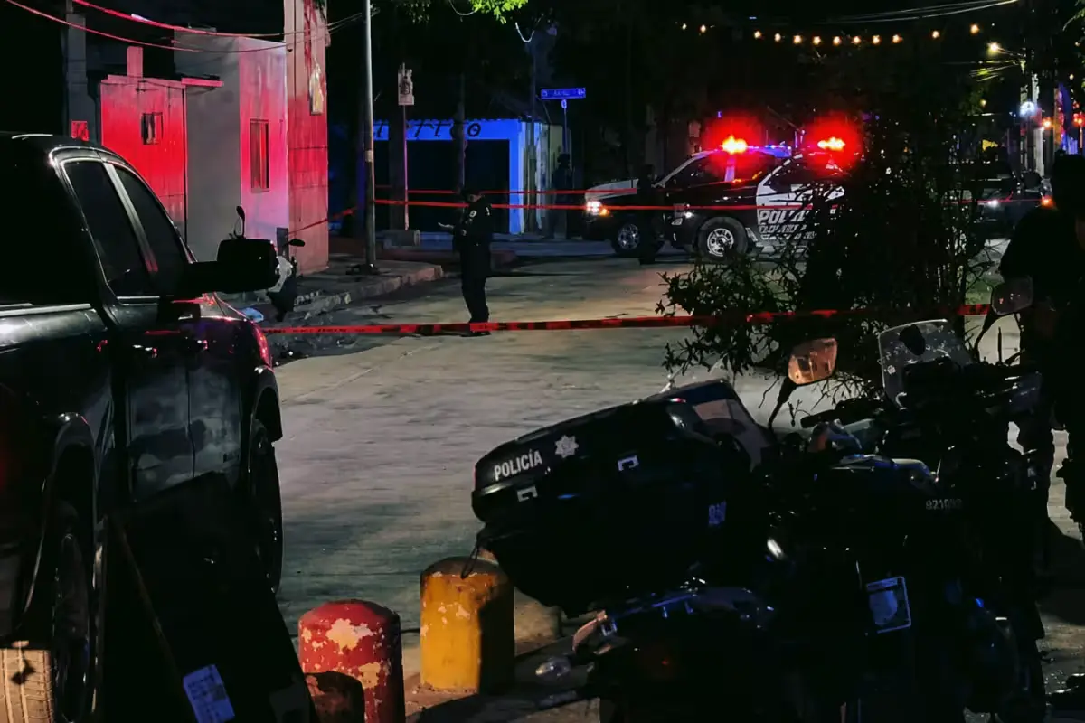 Police and investigators at the scene of a shooting outside Nocturnal Tulum nightclub in Tulum, Quintana Roo.