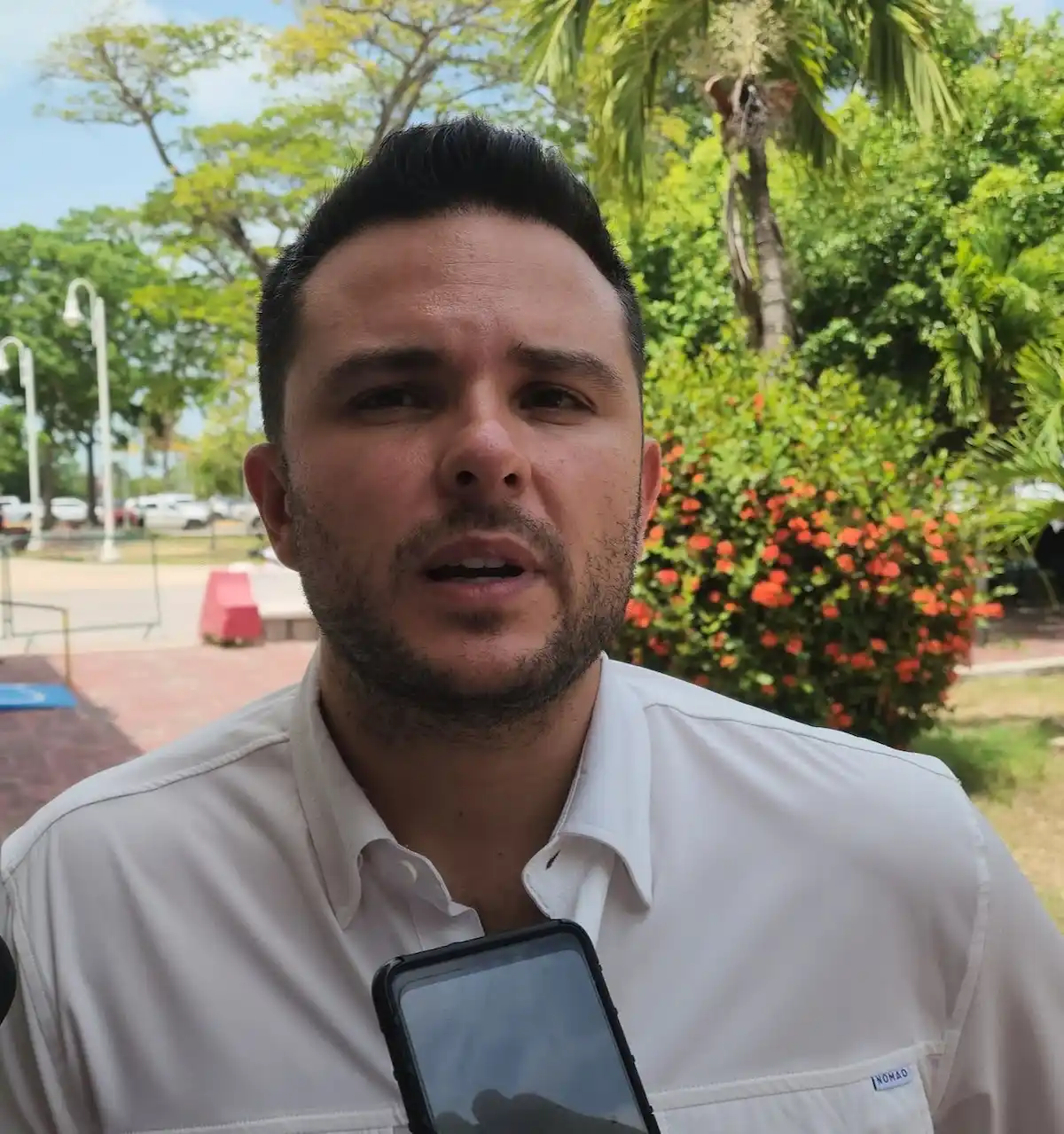 Pablo Bustamante speaking at a public event