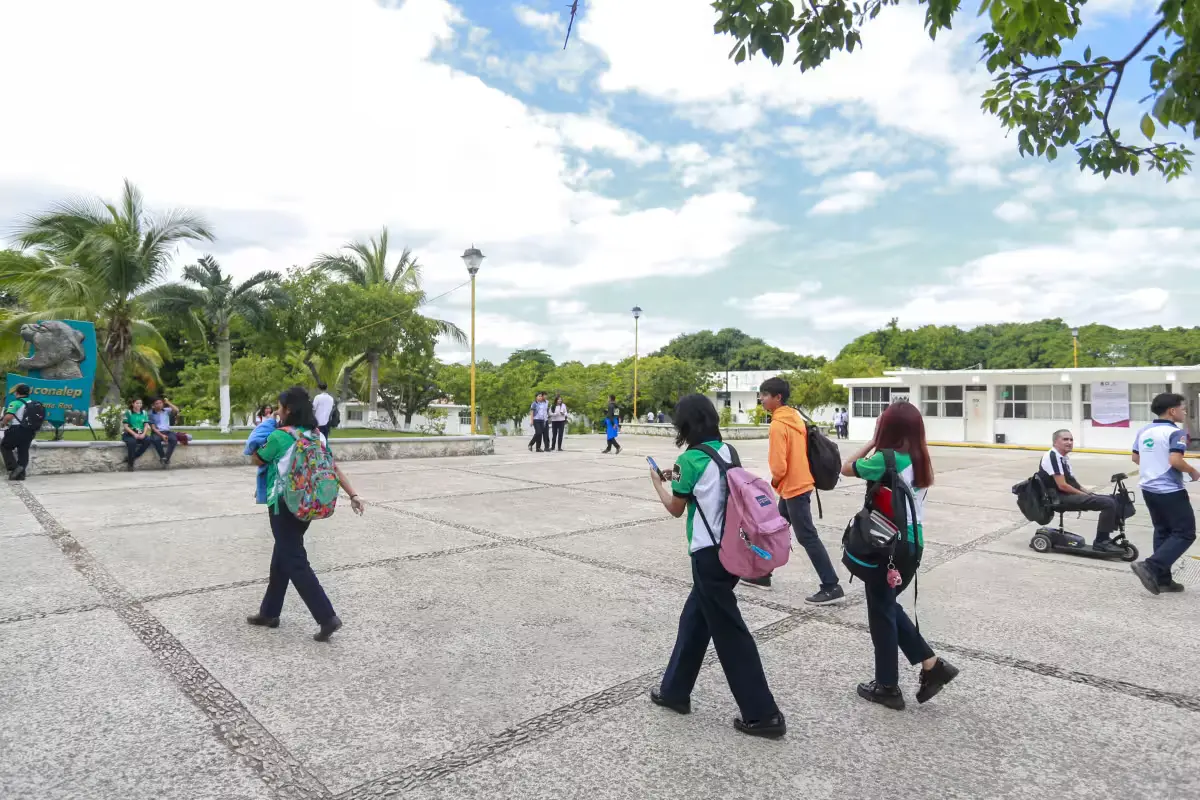 Students gathered at a school board checking placement results