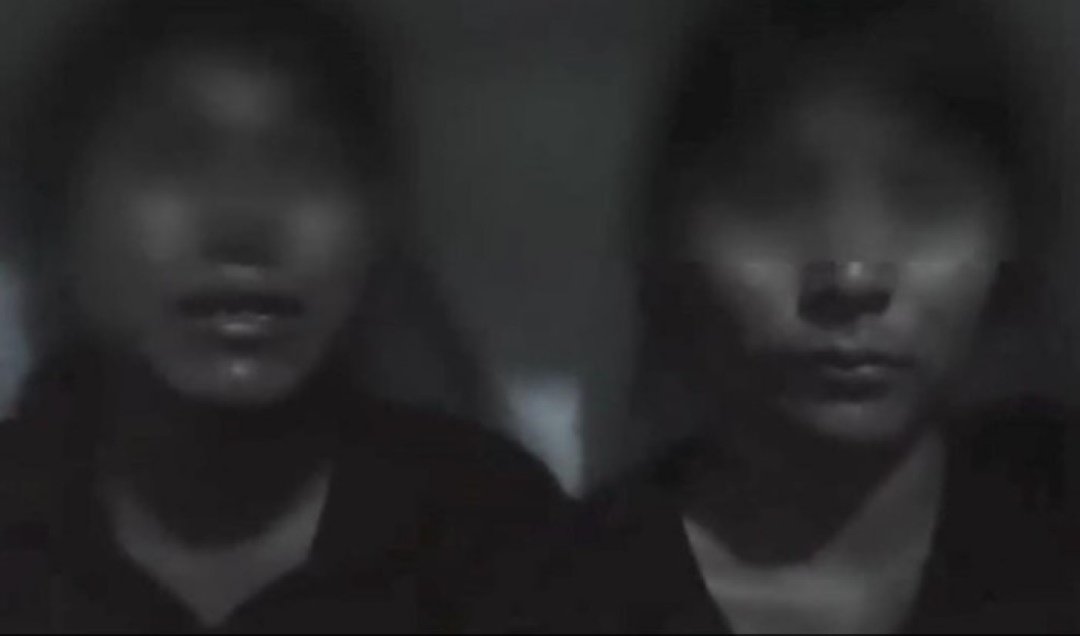 Two teenage girls speaking in a video about alleged abuse at a DIF shelter in Cancun