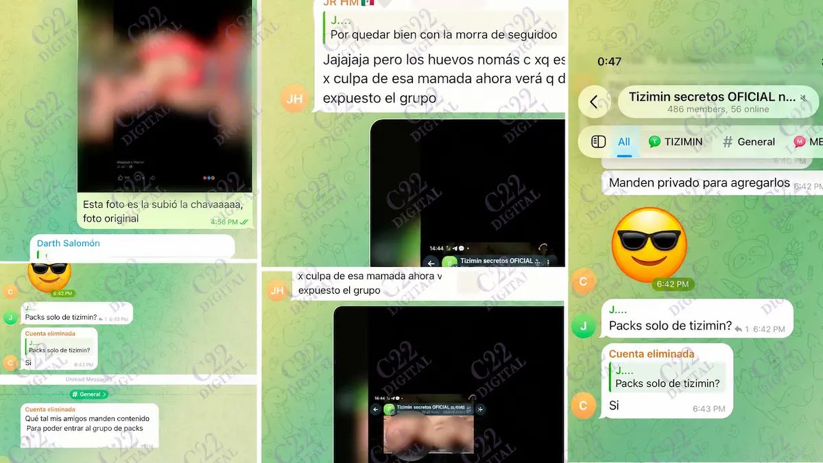 Screenshot of a Telegram group chat on a smartphone