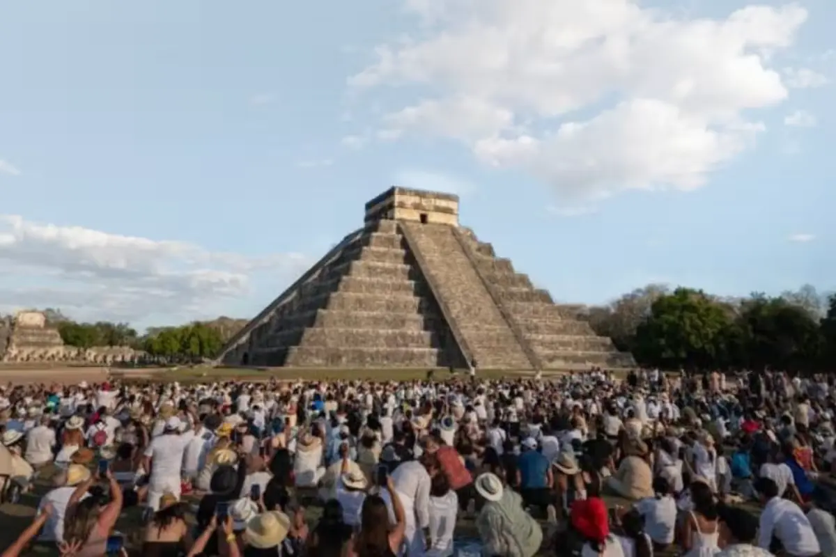 Aerial view of the Pyramid of the Sun at Teotihuacán archaeological site