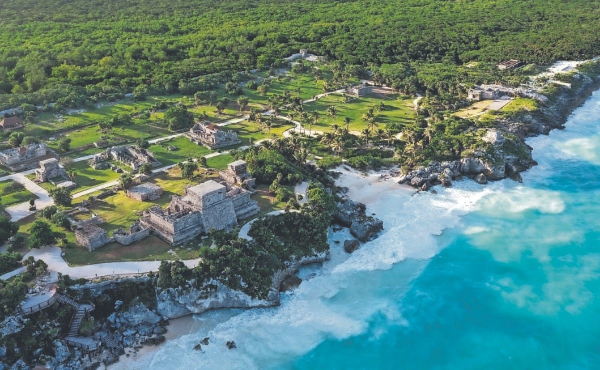 Entrance to the Jaguar Park at the Tulum archaeological zone in Quintana Roo, Mexico